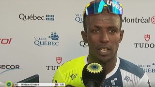 BINIAM GIRMAY SECOND PLACE IN QUEBEC GP 2024 INTERVIEW AT THE FINISH [upl. by Erreid]