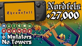 Thronefall on Steam Deck Nordfels 27000 No Towers 6 Mutators No Commentary [upl. by Einaej]