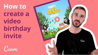 Create a fun Video Birthday Invite with Canva [upl. by Mika]