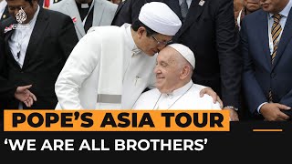 Pope Francis visits Southeast Asia’s largest mosque  AJshorts [upl. by Manton]