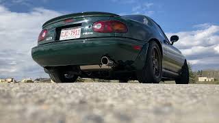 NA Miata 16L Roadster Sport 4 cat back exhaust [upl. by Nosidda]