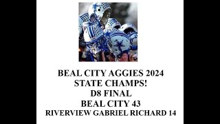 D8 Football State Title Game Beal City 43 Riverview Gabriel Richard 14 [upl. by Cohbert]