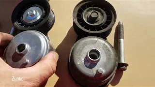 Replacing tensioner pulley and idler pulley to stop belt bearing noise  2002 GMC Savana 3500 [upl. by Arakihc]