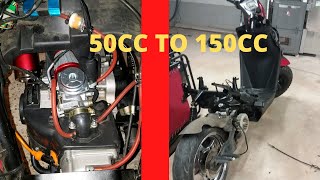 What to expect when swapping a 50cc scooter to a 150cc [upl. by Inhoj]