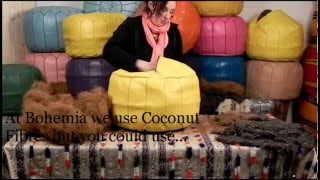 How to Stuff a Pouffe  moroccan pouf pouffe poufs ottoman ottomans home decor [upl. by Rodolphe]