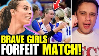 GIRLS Volleyball Team REFUSES To Play TRANS Opponent amp FORFEITS The Match [upl. by Bevus]