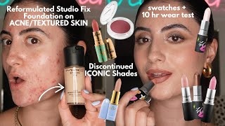 MAC REFORMULATED STUDIO FIX  Relaunched Discontinued Shades  Review  Wear Test on Textured Skin [upl. by Hseham]