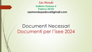 Documenti Necessari per lIsee 2024 [upl. by Nnalorac]