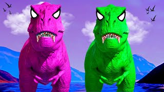 Jurassic World Evolution  Tyrannosaurus Vs Malusaurus Vs Widged Spiderman IRex Dinosaurs Fight [upl. by Sherwynd]