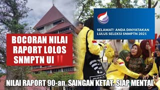 BOCORAN NILAI RAPORT LOLOS SNMPTN UNIVERSITAS INDONESIA  nilai raport lolos UI semua jurusan 2022 [upl. by Diva]