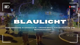 Gebäudebrand in NiederOlm – Großeinsatz für Feuerwehr und Rettungsdienst [upl. by Sugna]