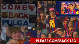 Barcelona fans reactions after showing Messis video in camp now [upl. by Elleinod433]