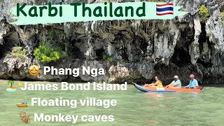 Thailand tour  James Bond island Monkey caves Floating village Phang Nga Bay  Best placeKrabi [upl. by Letsirc]