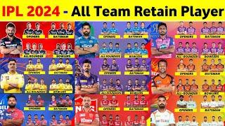 IPL 2024 All Team Retained Players List  IPL 2024 Retained Players List Announce [upl. by Assile]