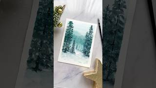 🎄Christmas Watercolor Tutorial christmascard watercolorpainting [upl. by Atiuqahc]