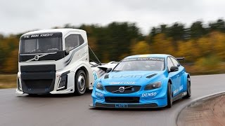 Volvo Trucks  The Iron Knight vs Volvo S60 Polestar  Two titans in a headtohead challenge [upl. by Noreh539]