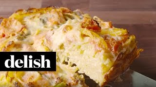 How To Make Veggie Spaghetti Pie  Delish [upl. by Malcah]