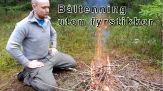 Båltenning med tennstål Firebuilding basics [upl. by Chapell352]