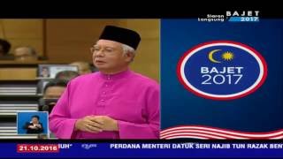 Najib Razak Ucapan Pembentangan BAJET 2017 di Parlimen [upl. by Yrohcaz752]