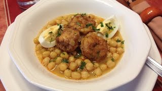 Potaje de garbanzos con albóndigas de bacalao [upl. by Rayshell198]