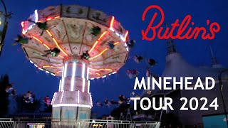 Butlins Minehead Tour 2024  Building the Skypark  Lets explore Minehead Butlins Funfair at night [upl. by Merras]