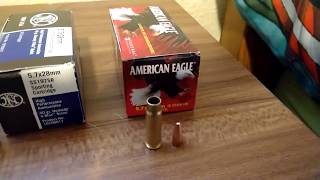 FN 57 ammo vs American Eagle ammo [upl. by Shellie]