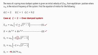 Lecture 181  Dynamics of Machinery  Examples on Free damped vibrations  4 [upl. by Anadroj297]