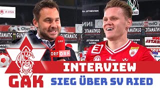 SV Ried ⚽️ GAK 1902 Interview nach dem Sieg über Ried [upl. by Imailiv]