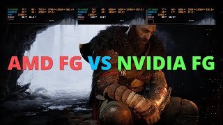 God of War Ragnarök AMD FG vs NVIDIA FG [upl. by Acalia138]