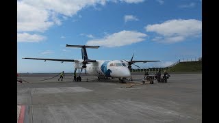 STUNNING APPROACHES  Lajes amp Ponta Delgada  Dash 8 Q200  SATA Air Açores [upl. by Abagael]