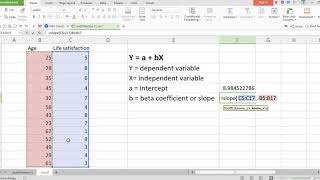 Regression Analysis with MS Excel [upl. by Ardell596]