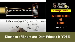 Class 12 Physics  Interference  17 Distance of Bright and Dark Fringes in YDSE  For JEE amp NEET [upl. by Leontine905]