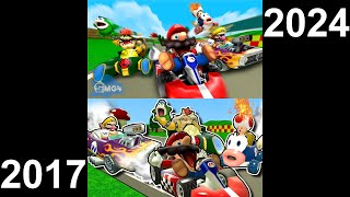 Comparison REMASTERED64 Stupid Mario Kart SMG4 [upl. by Nikolas628]