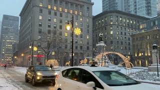 Montreal Downtown Strip Winter 2023 Walking Tour [upl. by Terag31]