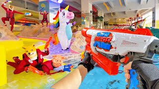 Nerf War  Water Park amp SPA Battle 8 Nerf First Person Shooter [upl. by Subocaj]