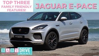 2018 Jaguar EPace mini review Three familyfriendly features [upl. by Eintruok139]