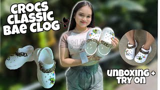 Crocs Classic Bae Clog from Shopee  2022 Unboxing  try on  with Jibbitz  Philippines [upl. by Moulton]