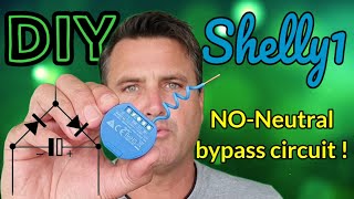 Shelly1 without Neutral make a DIY bypass circuit hack shelly Neutral smartswitches [upl. by Blinnie]