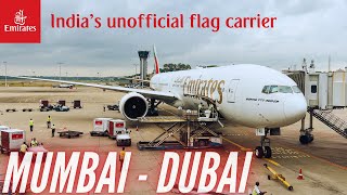 Trip Report  India to Dubai  Mumbai  Dubai  Emirates Economy Class  B777300ER [upl. by Erland39]