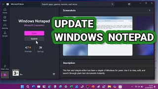 Tutorial Update Windows Notepad di Laptop Windows 11 [upl. by Boony]