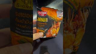 Nissin instant noodles Thai version  2 mins spicy yummy foodie [upl. by Eninaej]