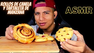 COMIENDO ROLLOS DE CANELA  FACTURAS Y TARTALETA DE MANZANA  MUKBANG ASMR [upl. by Orianna170]