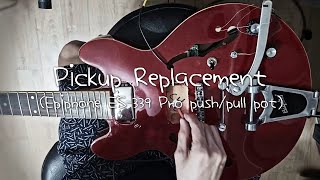 Epiphone Pickup replacement Coilsplit ASMR아님 [upl. by Almeda]