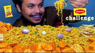 EATING 5 PACKET MAGGI NOODLES CHALLENGESTREET FOOD CHALLENGEMASSLA MAGGI CHALLENGESPICY SHOW🥵 [upl. by Liu]