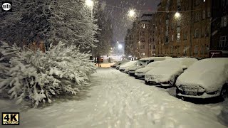 Heavy Snowfall in Helsinki Finland Night Walk in Kallio District  Winter Wonderland 5 Jan 2022 [upl. by Dibrin652]