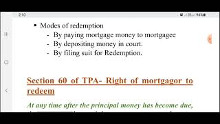 Right of Redemption of Mortgagor in detail [upl. by Adyam860]