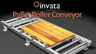 Roller Conveyor for Pallets  Invata Intralogistics [upl. by Erdnaek]