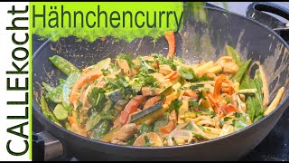 Hähnchencurry mit Gemüse und Kokosmilch Asiatisch Kochen Rezept [upl. by Rogers460]