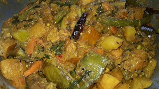 নিরামিষ লাবড়া। bhoger labra। Mixed vegetables curry [upl. by Revell]