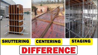 Difference Between Shuttering Centering and Staging  Most asked in Civil Engineering Interview [upl. by Rihat]